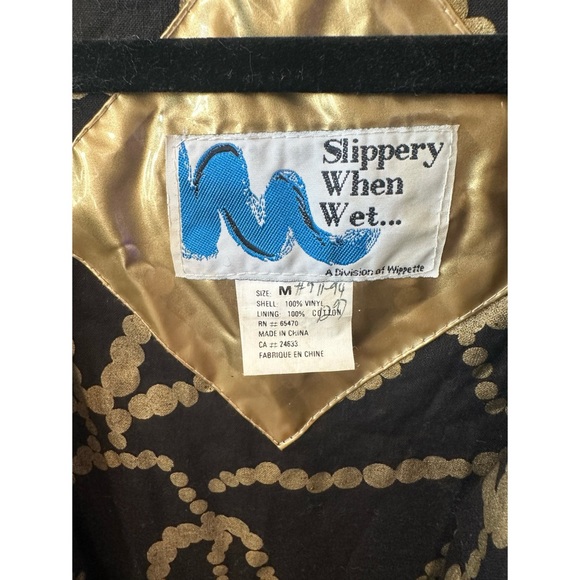 Vintage Slippery When Wet Gold Raincoat - Size Medium - Picture 10 of 12